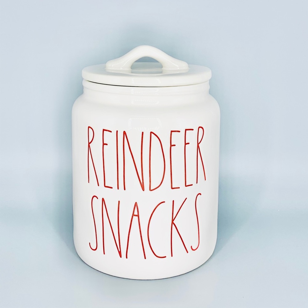 Rae Dunn Reindeer Snacks Canister